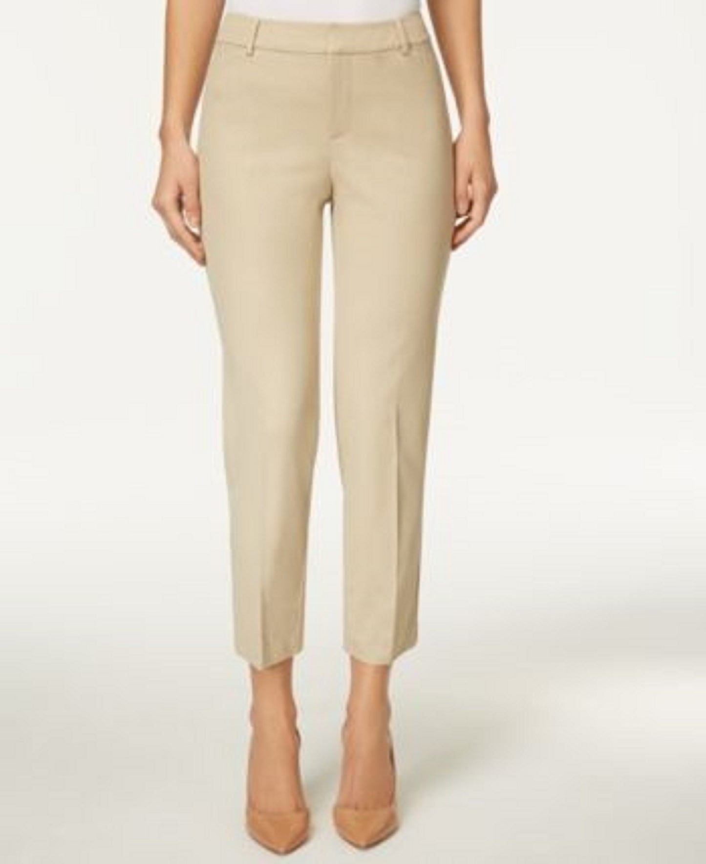 Calça feminina Charter Club Newport Tummy-Control Slim-Fit, bege, tamanho 4