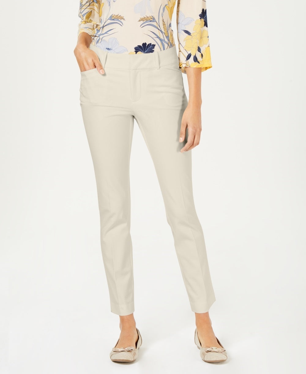 Calça feminina Charter Club Newport Tummy-Control Slim-Fit Bege Tamanho 14