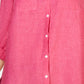Camisa de linho feminina Charter Club rosa tamanho X-S