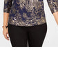 Blusa Jacquard Feminina JM Collection Preta Tamanho Grande
