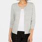 Cardigan feminino texturizado de lurex Charter Club, cinza, tamanho extragrande