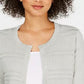 Cardigan feminino texturizado de lurex Charter Club, cinza, tamanho extragrande