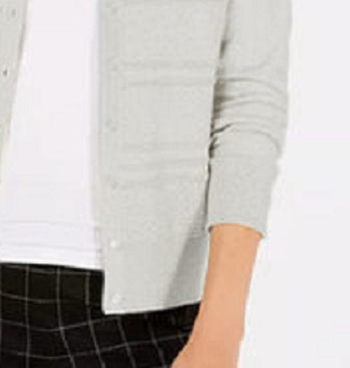 Cardigan feminino texturizado de lurex Charter Club, cinza, tamanho extragrande