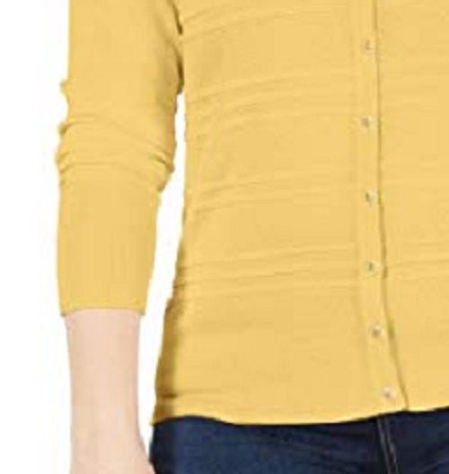 Cardigan feminino texturizado de lurex Charter Club, tamanho dourado, tamanho extrapequeno