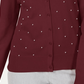 Cardigan feminino com botões e detalhes em pérolas artificiais Charter Club, tamanho vinho, tamanho extrapequeno