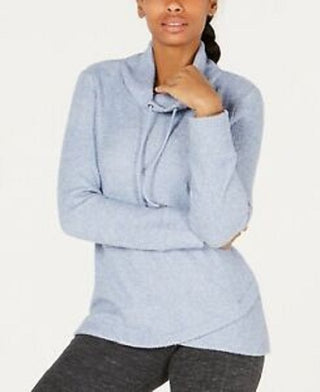 Ideology Women's Cowl-Neck Tulip-Hem Top Blue Size Small