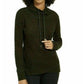 Blusa feminina Ideology com decote redondo e bainha tulipa, verde escuro, tamanho pequeno