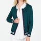 Cardigan estampado feminino Charter Club, azul, tamanho pequeno
