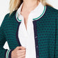 Cardigan estampado feminino Charter Club, azul, tamanho extragrande