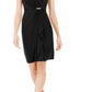 Vestido feminino de malha com manga curta e cruzado, preto, tamanho médio, Charter Club