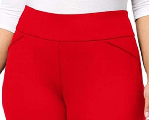 Calças femininas Charter Club Cambridge Skinny Pull-On com controle de barriga, tamanho 4, vinho