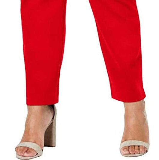 Calças femininas Charter Club Cambridge Skinny Pull-On com controle de barriga, tamanho 4, vinho