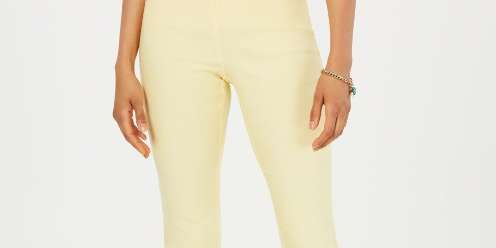 Charter Club Cambridge Skinny Pull On Tummy Control Short Feminino Amarelo Tamanho 18