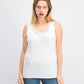 Karen Scott Top Feminino com Acabamento em Tachas e Gola Escada, Branco, Tamanho Médio
