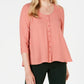Top curto estilo feminino estilo &amp; co, laranja, tamanho médio