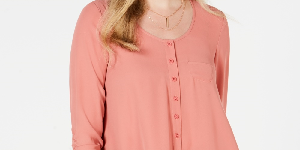 Top curto estilo feminino estilo &amp; co, laranja, tamanho médio