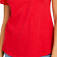 Camiseta feminina Charter Club de algodão com renda e detalhes em vermelho, tamanho médio