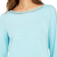 Top de crochê feminino Charter Club com detalhes, azul-marinho, tamanho X-S