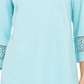 Top de crochê feminino Charter Club com detalhes, azul-marinho, tamanho X-S