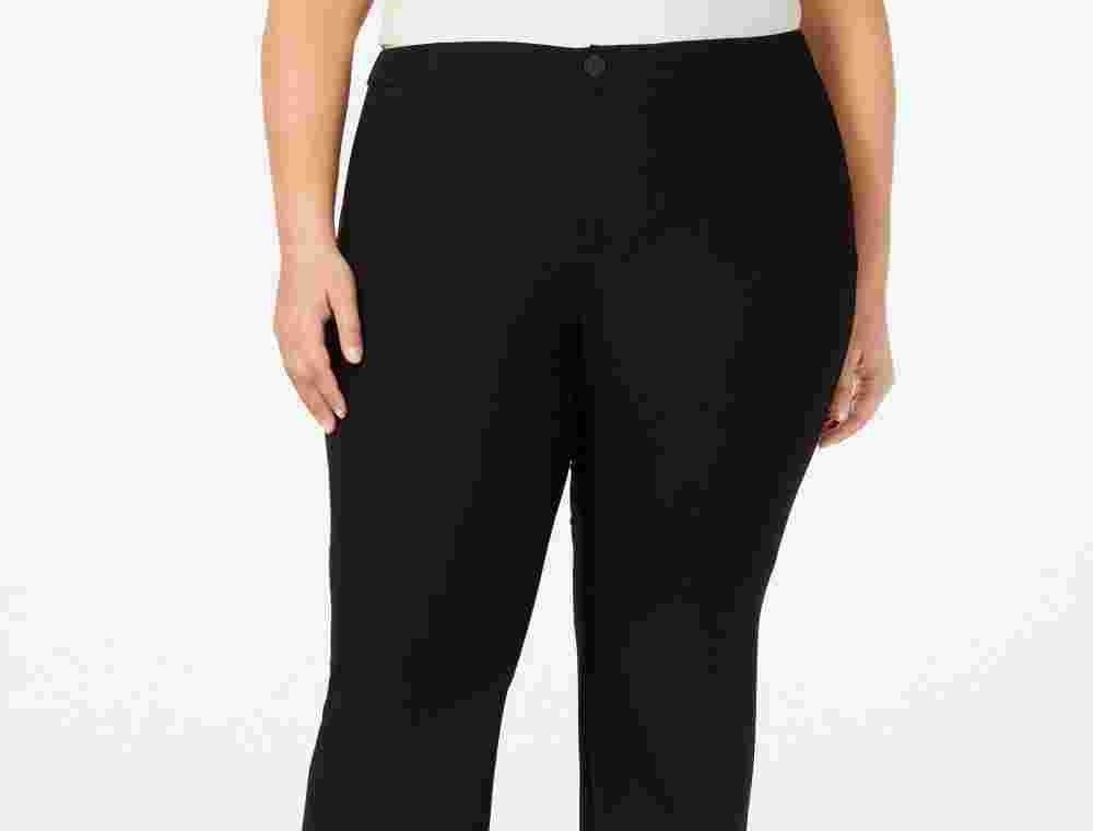 Calça reta plus size feminina Charter Club, preta, tamanho 18W