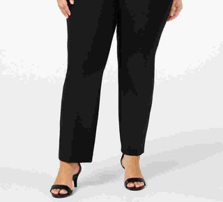 Calça reta plus size feminina Charter Club, preta, tamanho 18W