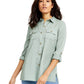 Camisa utilitária feminina Charter Club, verde, tamanho médio