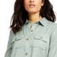 Camisa utilitária feminina Charter Club, verde, tamanho médio