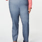 Calça skinny feminina Charter Club Tummy Control, tamanho pequeno, azul