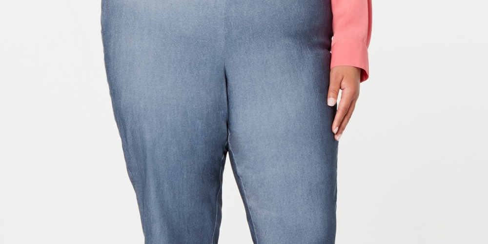 Calça skinny feminina Charter Club Tummy Control, tamanho pequeno, azul