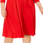 Vestido feminino com decote em V e cinto, tamanho 4X, vermelho, Charter Club
