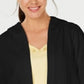 Moletom com capuz feminino Karen Scott Sport French Terry com abertura frontal, preto, tamanho médio