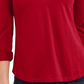 Charter Club Supima Cotton Top Feminino com Gola Dividida, Vermelho, Tamanho Médio