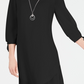 Vestido feminino com mangas amarradas e colar, preto, tamanho XX-G