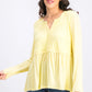 Top drapeado com renda frontal feminino Style &amp; Co, tamanho grande, dourado