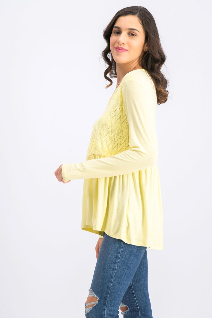 Top drapeado com renda frontal feminino Style &amp; Co, tamanho grande, dourado