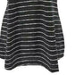 Blusa listrada com decote em V feminina Maison Jules, preta, tamanho grande