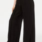Calça feminina texturizada com amarração na cintura e pernas largas, preta, tamanho extragrande, estilo &amp; co