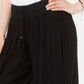 Calça feminina texturizada com amarração na cintura e pernas largas, preta, tamanho extragrande, estilo &amp; co