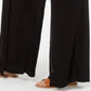 Calça feminina texturizada com amarração na cintura e pernas largas, preta, tamanho extragrande, estilo &amp; co