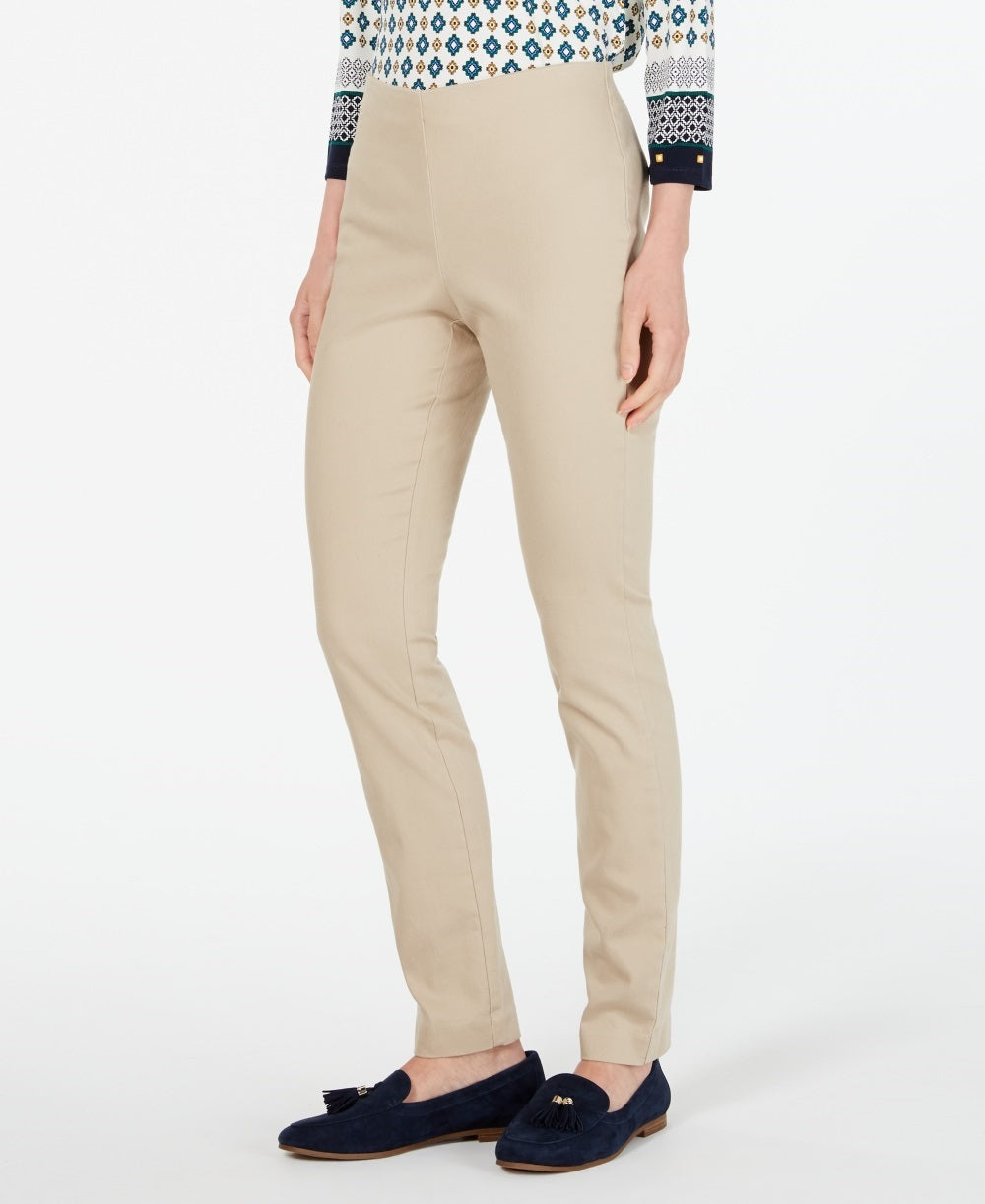 Calça skinny feminina Charter Club Petite Chelsea de sarja elástica bege, tamanho 8 P