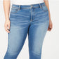 Calça jeans skinny curta Incfinity plus size plus size feminina da INC International Concepts, turquesa/aqua, tamanho 24W