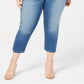 Calça jeans skinny curta Incfinity plus size plus size feminina da INC International Concepts, turquesa/aqua, tamanho 24W
