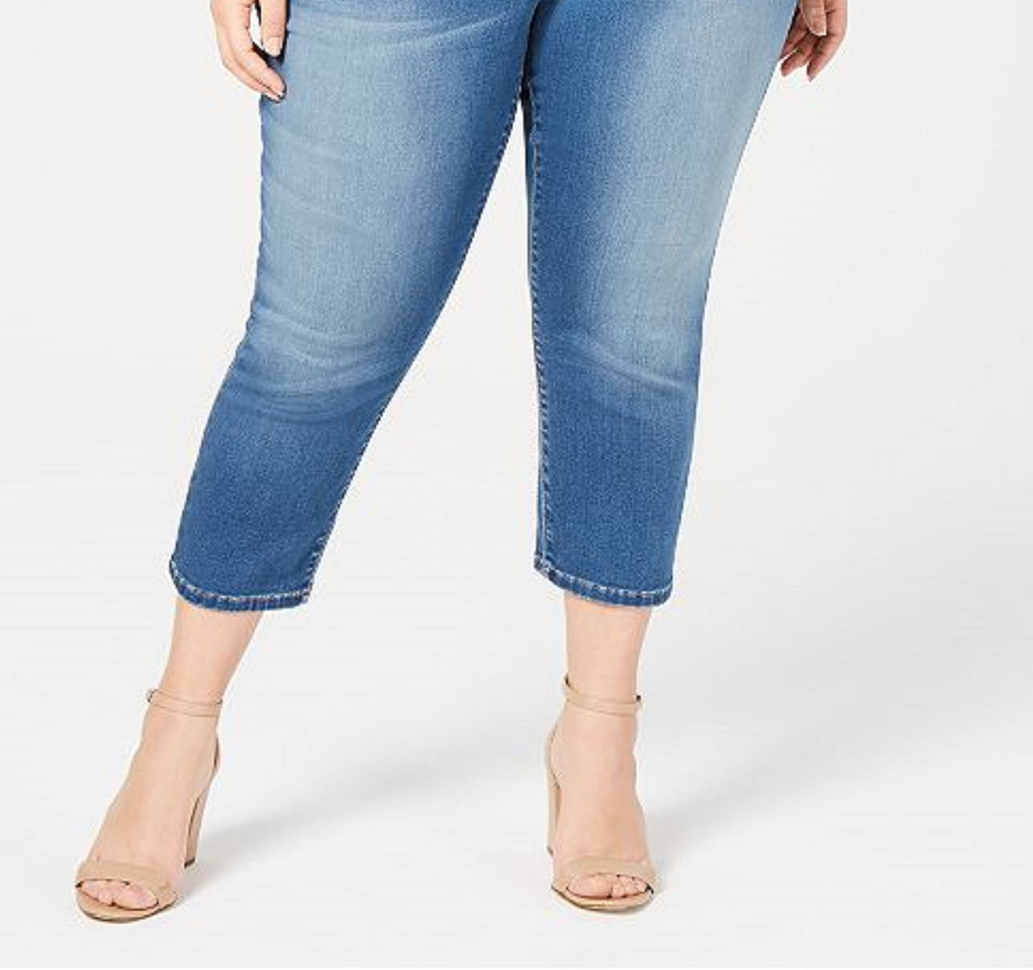 Calça jeans skinny curta Incfinity plus size plus size feminina da INC International Concepts, turquesa/aqua, tamanho 24W