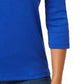 Karen Scott Top Henley de Algodão Feminino Azul Tamanho P