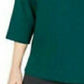 Blusa feminina Karen Scott de algodão com manga 3/4, verde, tamanho pequeno