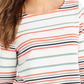 Blusa feminina listrada com manga amarrada, tamanho médio, verde, Charter Club