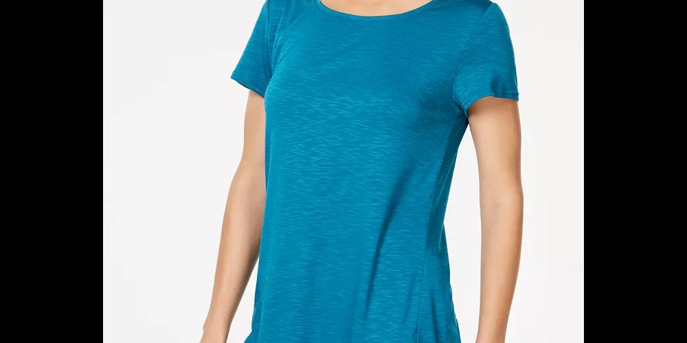 Camiseta feminina Ideology com costas cruzadas, turquesa/azul, tamanho pequeno