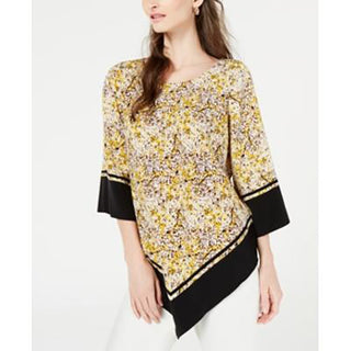 Blusa poncho estampada feminina Alfani amarela tamanho pequeno
