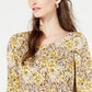 Blusa poncho estampada feminina Alfani amarela tamanho pequeno