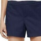 Shorts chino femininos Maison Jules com frente lisa, azul-marinho, tamanho 12